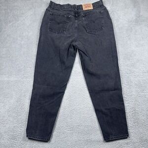 Vintage Levis Jeans Womens 20 Med (Fits 35x29) Black 522 Tapered 90s Made In USA